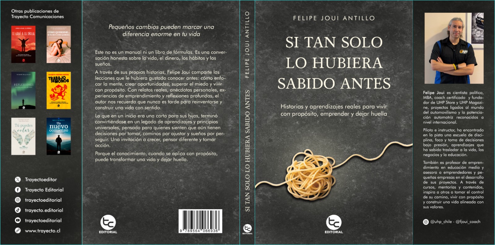 Felipe Joui - Contraportada del libro Si tan solo lo hubiera sabido antes
